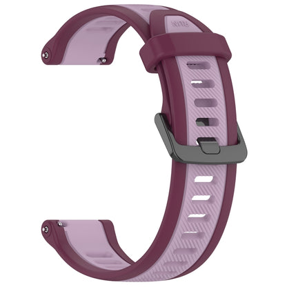 For Honor MagicWatch2 42mm 20mm Two Color Textured Silicone Watch Band(Purple) - Watch Bands by PMC Jewellery | Online Shopping South Africa | PMC Jewellery