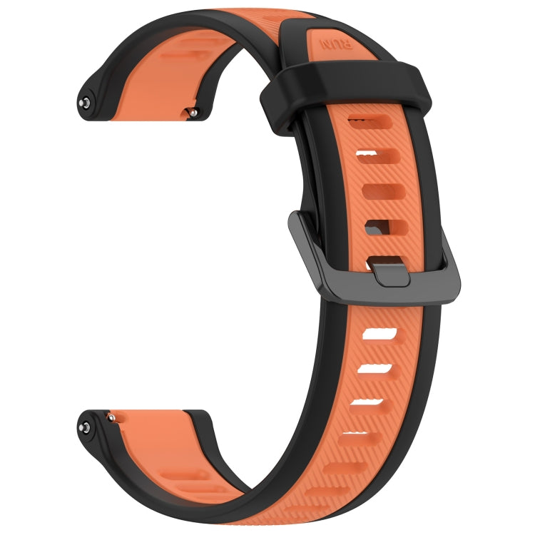 For Amazfit Pop 20mm Two-Color Textured Silicone Watch Band(Orange+Black) - Watch Bands by PMC TechLife | Online Shopping South Africa | PMC TechLife
