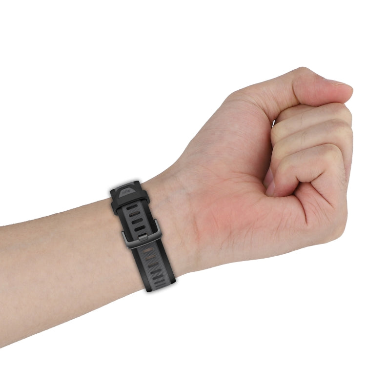 For Amazfit Pop 20mm Two-Color Textured Silicone Watch Band(Orange+Black) - Watch Bands by PMC TechLife | Online Shopping South Africa | PMC TechLife