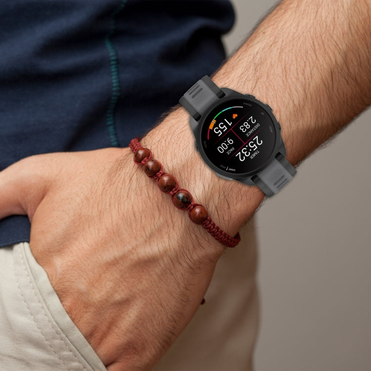 For Amazfit Active 20mm Two-Color Textured Silicone Watch Band(White+Grey) - Watch Bands by PMC TechLife | Online Shopping South Africa | PMC TechLife