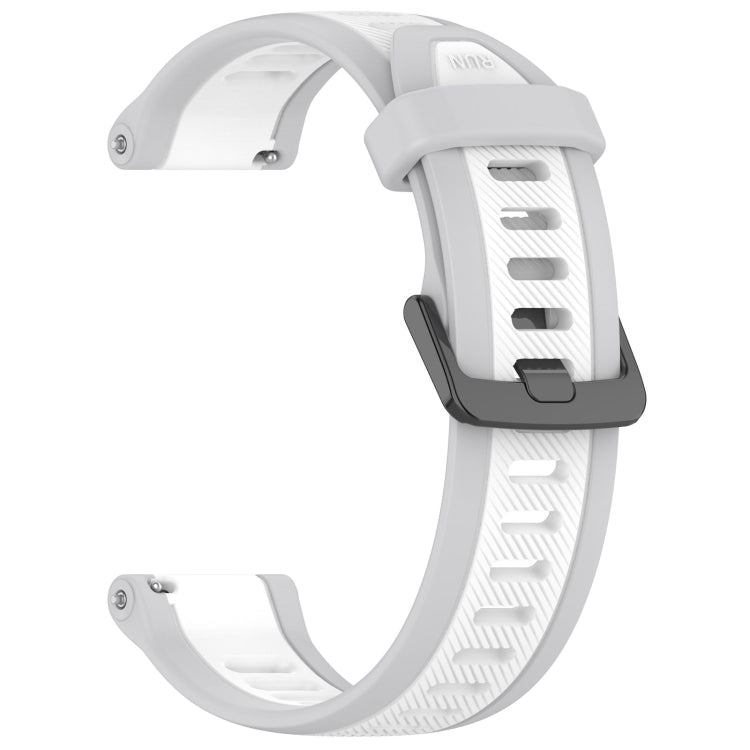For Garmin Forerunner 55 20mm Two Color Textured Silicone Watch Band(White+Grey) - Watch Bands by PMC TechLife | Online Shopping South Africa | PMC TechLife