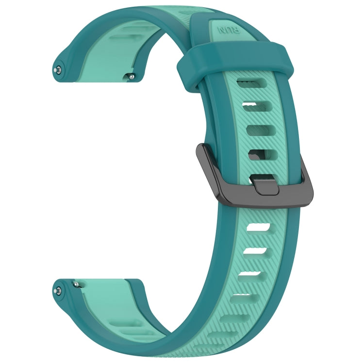 For Garmin Venu 20mm Two Color Textured Silicone Watch Band(Teal) - Watch Bands by PMC TechLife | Online Shopping South Africa | PMC TechLife