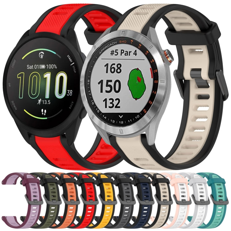 For Garmin Bounce 20mm Two Color Textured Silicone Watch Band(Teal) - Watch Bands by PMC TechLife | Online Shopping South Africa | PMC TechLife