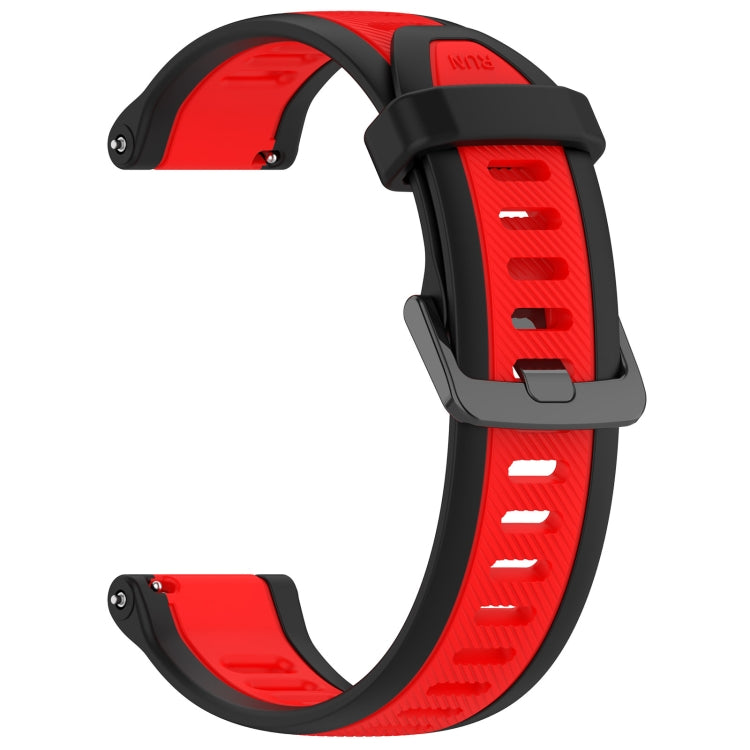 For Garmin Active S 18mm Two Color Textured Silicone Watch Band(Red+Black) - Watch Bands by PMC TechLife | Online Shopping South Africa | PMC TechLife
