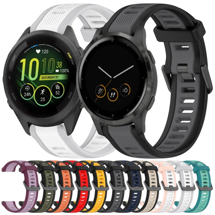 For Garmin Active S 18mm Two Color Textured Silicone Watch Band(Red+Black) - Watch Bands by PMC TechLife | Online Shopping South Africa | PMC TechLife