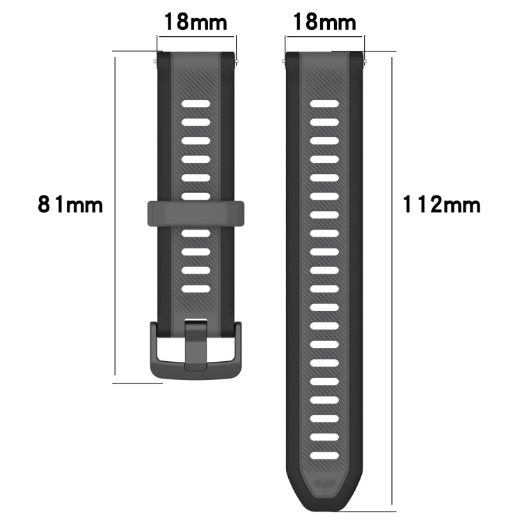 For Garmin Forerunner 255S 18mm Two Color Textured Silicone Watch Band(Teal) - free shipping - PMC TechLife - Order now!