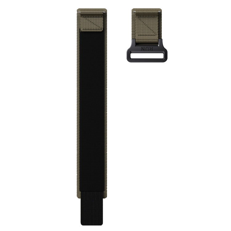 20mm Two Color Nylon Canvas Hook And Loop Fastener Watch Band(Army Green+Black) - 20mm Bands by PMC Jewellery | Online Shopping South Africa | PMC Jewellery