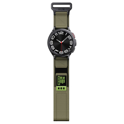 20mm Two Color Nylon Canvas Hook And Loop Fastener Watch Band(Army Green+Black) - 20mm Bands by PMC Jewellery | Online Shopping South Africa | PMC Jewellery