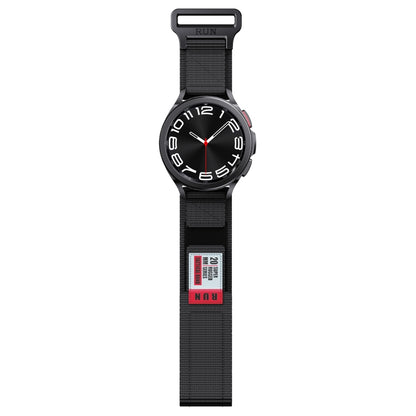 22mm Two Color Nylon Canvas Hook And Loop Fastener Watch Band(Black+Red) - 22mm Bands by PMC Jewellery | Online Shopping South Africa | PMC Jewellery