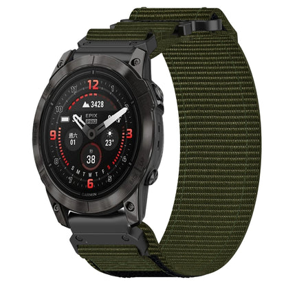 For Garmin Epix Pro 47mm 22mm Nylon Hook And Loop Fastener Watch Band(Army Green) - Watch Bands by PMC Jewellery | Online Shopping South Africa | PMC Jewellery