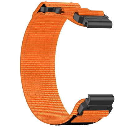 For Garmin Fenix 5 22mm Nylon Hook And Loop Fastener Watch Band(Orange) - Watch Bands by PMC Jewellery | Online Shopping South Africa | PMC Jewellery