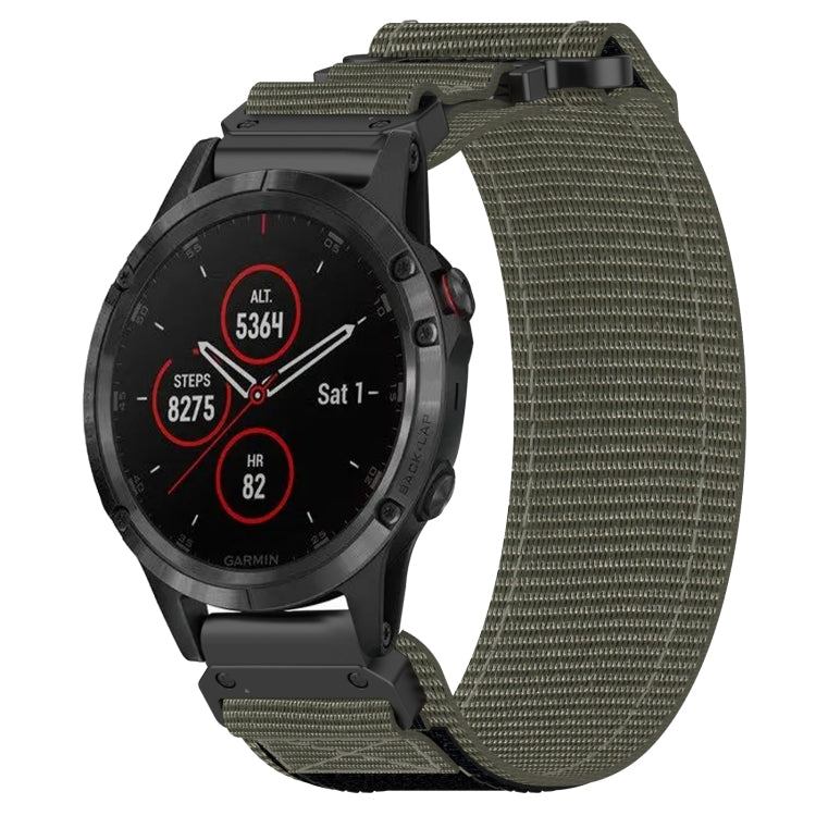 For Garmin Fenix 5 Plus 22mm Nylon Hook And Loop Fastener Watch Band(Grey) - Watch Bands by PMC Jewellery | Online Shopping South Africa | PMC Jewellery