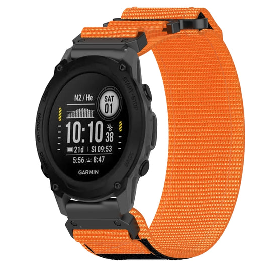 For Garmin Descent G1 22mm Nylon Hook And Loop Fastener Watch Band(Orange) - Watch Bands by PMC Jewellery | Online Shopping South Africa | PMC Jewellery