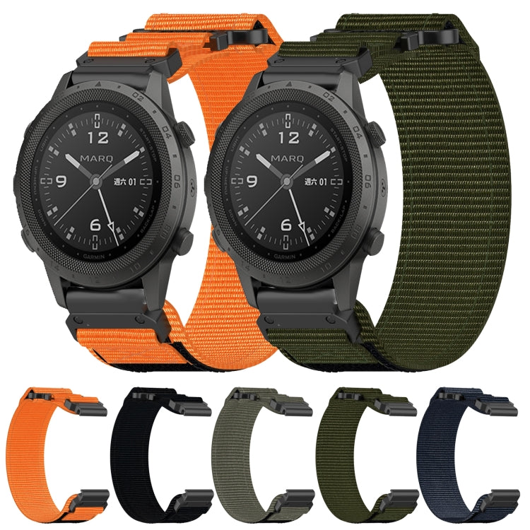 For Garmin MARQ Aviator Gen 2 22mm Nylon Hook And Loop Fastener Watch Band(Orange) - Watch Bands by PMC TechLife | Online Shopping South Africa | PMC TechLife