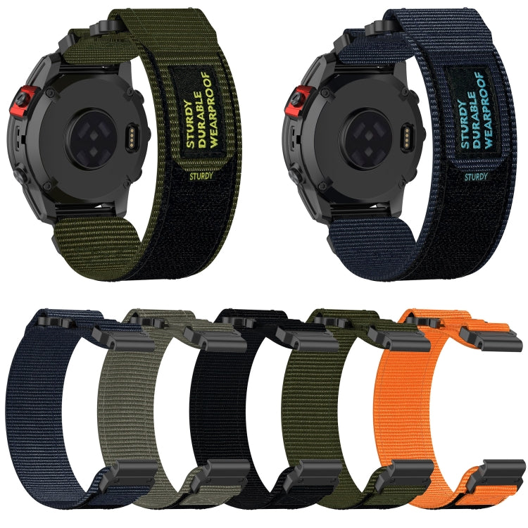 For Garmin Forerunner 965 22mm Nylon Hook And Loop Fastener Watch Band(Army Green) - Watch Bands by PMC Jewellery | Online Shopping South Africa | PMC Jewellery