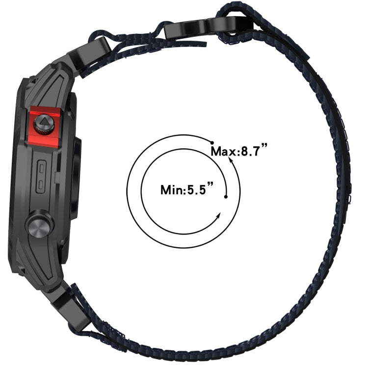 For Garmin MARQ Golfer Gen 2 22mm Nylon Hook And Loop Fastener Watch Band(Black) - Watch Bands by PMC Jewellery | Online Shopping South Africa | PMC Jewellery