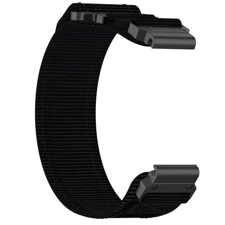 For Garmin Tactix 7 Pro 26mm Nylon Hook And Loop Fastener Watch Band(Black) - Watch Bands by PMC TechLife | Online Shopping South Africa | PMC TechLife