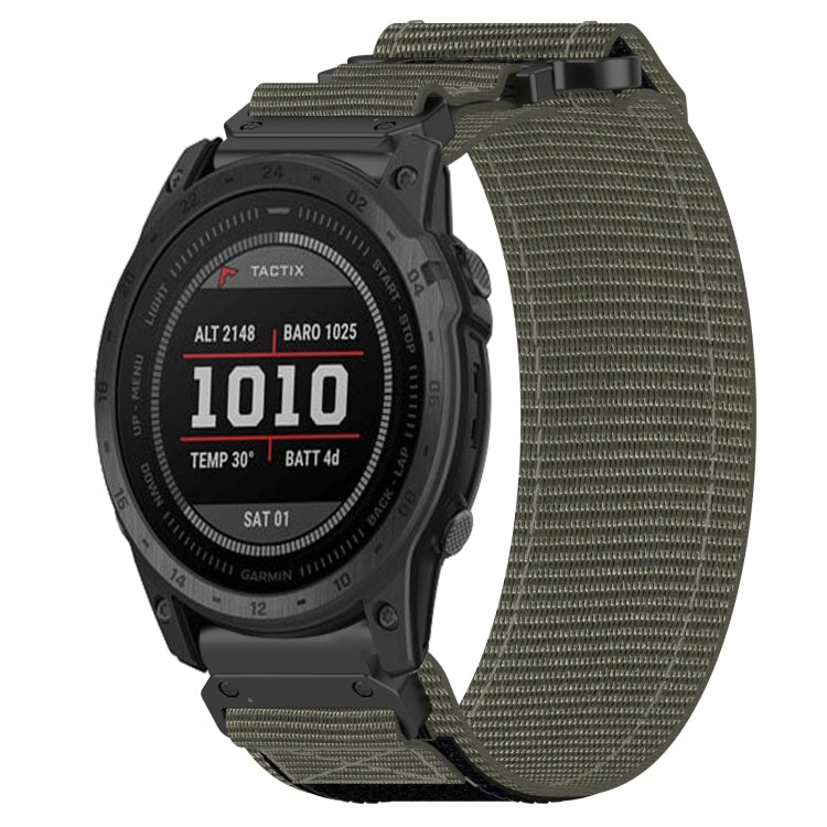 For Garmin Tactix 7 26mm Nylon Hook And Loop Fastener Watch Band(Grey) - Watch Bands by PMC TechLife | Online Shopping South Africa | PMC TechLife