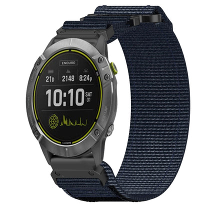 For Garmin Enduro 26mm Nylon Hook And Loop Fastener Watch Band(Blue) - Watch Bands by PMC Jewellery | Online Shopping South Africa | PMC Jewellery