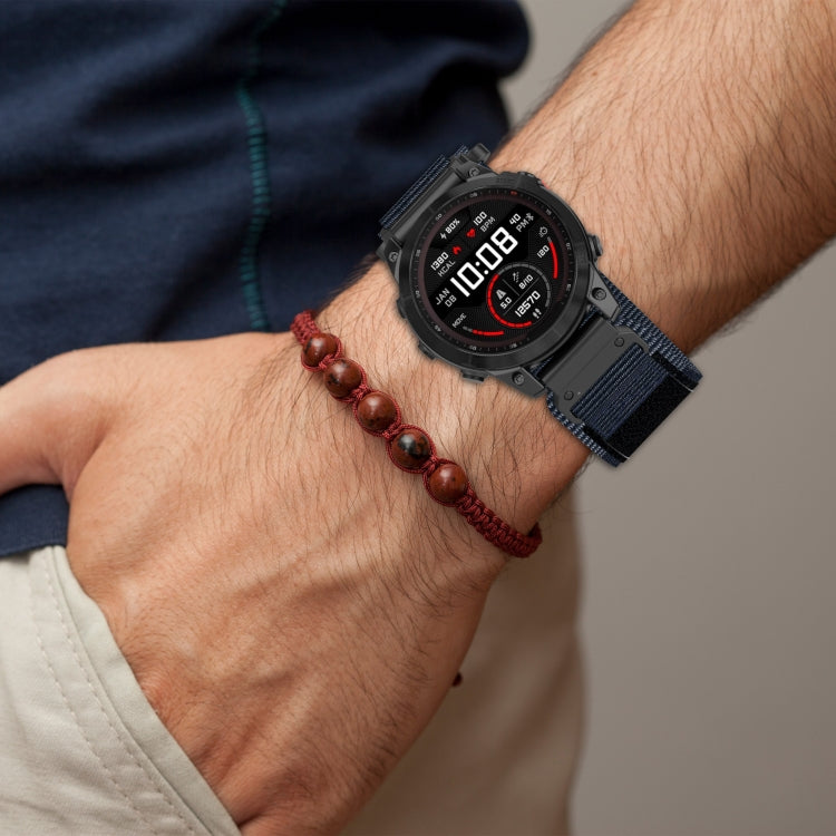 For Garmin Tactix 7 AMOLED 26mm Nylon Hook And Loop Fastener Watch Band(Orange) - Watch Bands by PMC TechLife | Online Shopping South Africa | PMC TechLife