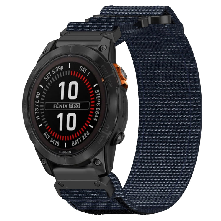 For Garmin Fenix 7S Pro 42mm 20mm Nylon Hook And Loop Fastener Watch Band(Blue) - Watch Bands by PMC Jewellery | Online Shopping South Africa | PMC Jewellery