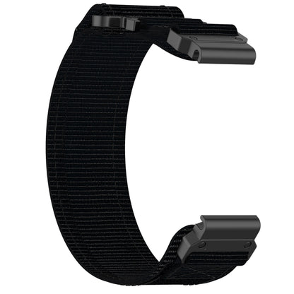 For Garmin Fenix 6S 20mm Nylon Hook And Loop Fastener Watch Band(Black) - Watch Bands by PMC Jewellery | Online Shopping South Africa | PMC Jewellery