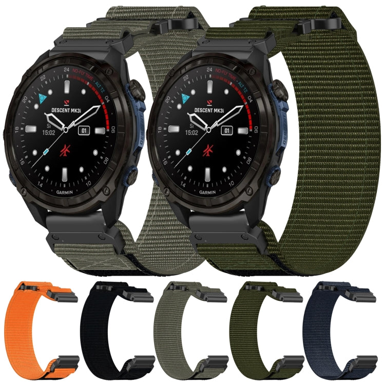 For Garmin Descent Mk3 43mm 20mm Nylon Hook And Loop Fastener Watch Band(Army Green) - Watch Bands by PMC Jewellery | Online Shopping South Africa | PMC Jewellery