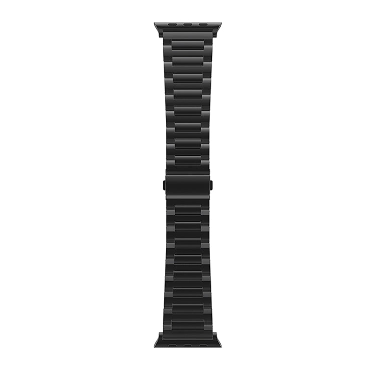 For Apple Watch Series 7 45mm I-Shaped Titanium Watch Band(Black) - Watch Bands by PMC Jewellery | Online Shopping South Africa | PMC Jewellery