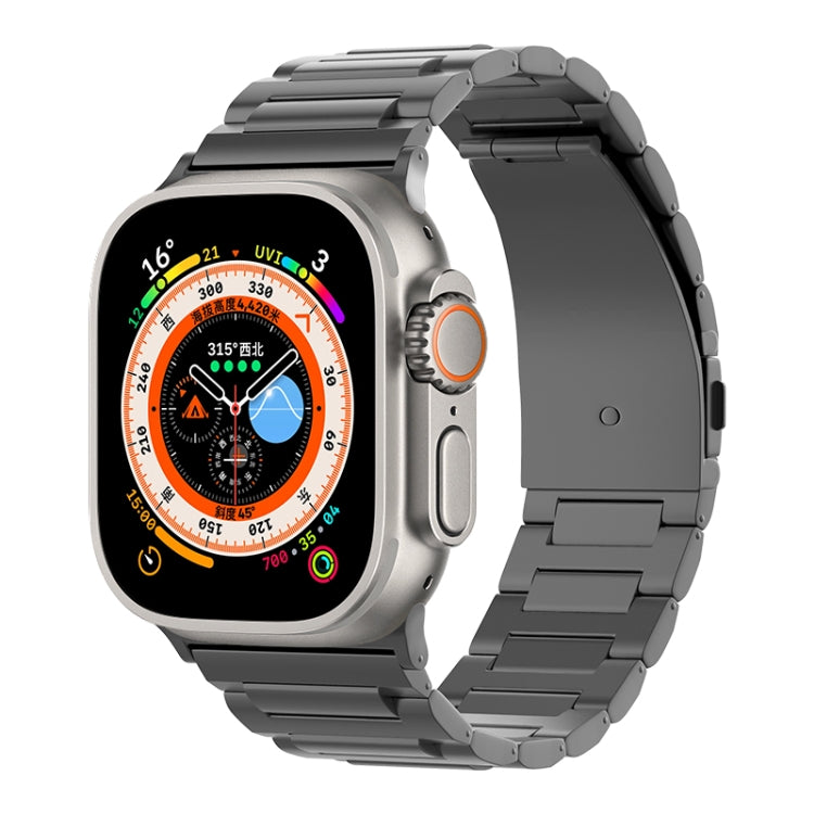 For Apple Watch SE 2022 44mm I-Shaped Titanium Watch Band(Black) - Watch Bands by PMC TechLife | Online Shopping South Africa | PMC TechLife
