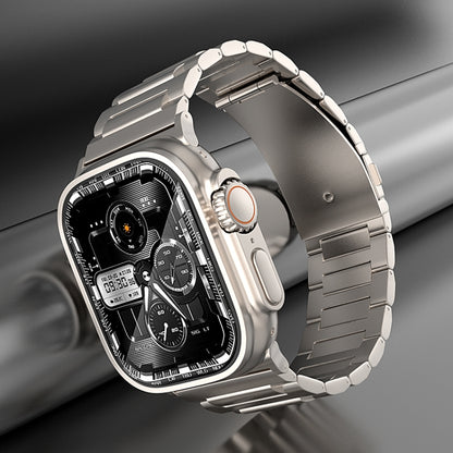 For Apple Watch SE 2023 44mm I-Shaped Titanium Watch Band(Grey) - Watch Bands by PMC Jewellery | Online Shopping South Africa | PMC Jewellery