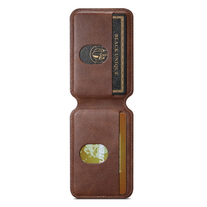 Suteni S2 Phone Magnetic Card Case Card Sleeve MagSafe Magnetic Coil PU Leather(Brown) -  by Suteni | Online Shopping South Africa | PMC Jewellery | Buy Now Pay Later Mobicred