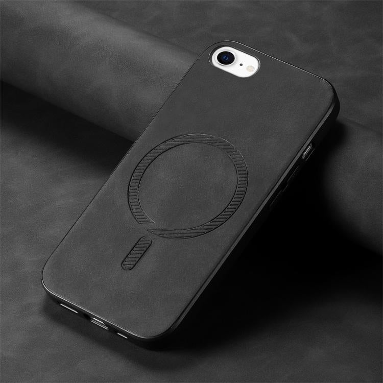 For iPhone 16e Solid Color Retro Magsafe PU Back Cover Phone Case(Black) - iPhone 16e Cases by PMC TechLife | Online Shopping South Africa | PMC TechLife | Buy Now Pay Later Mobicred