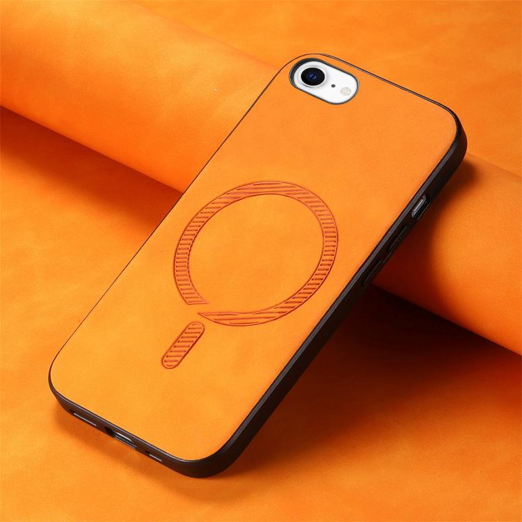 For iPhone 16e Solid Color Retro Magsafe PU Back Cover Phone Case(Yellow) - iPhone 16e Cases by PMC TechLife | Online Shopping South Africa | PMC TechLife | Buy Now Pay Later Mobicred