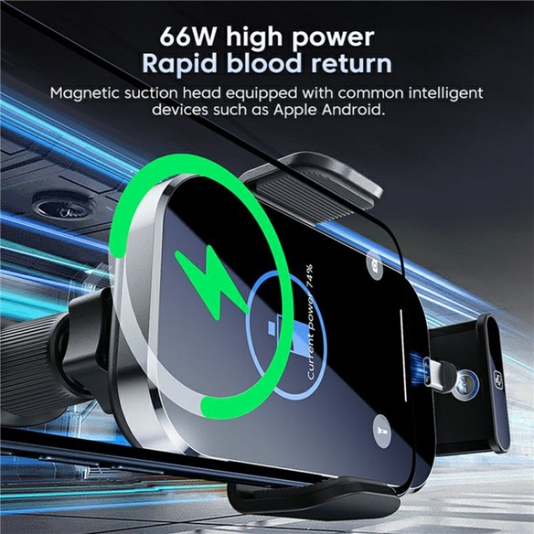 X10s Car Air Vent Hook 66W High Power Intelligent Induction Wireless Charger(Tarnish) - Wireless Charging Pads by PMC Jewellery | Online Shopping South Africa | PMC Jewellery | Buy Now Pay Later Mobicred