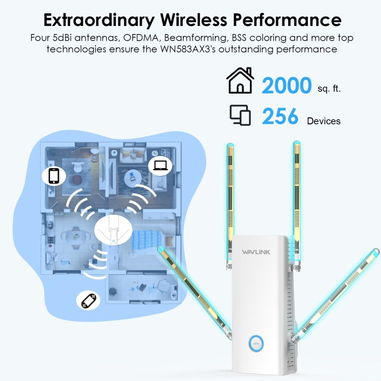 Wavlink WN583AX3 AX3000 Dual Band WiFi Repeater/AP/Router/Mesh Mode WiFi Extender, Plug:AU Plug - free shipping - PMC Jewellery - Order now!