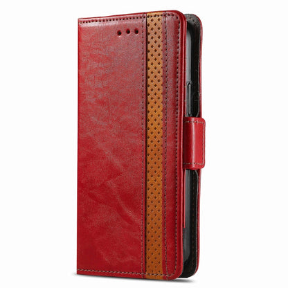 For Honor Magic6 Pro CaseNeo Splicing Dual Magnetic Buckle Leather Phone Case(Red) - Honor Cases by PMC Jewellery | Online Shopping South Africa | PMC Jewellery | Buy Now Pay Later Mobicred