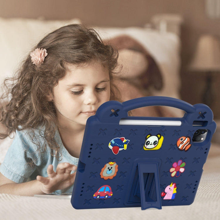 For iPad Air 11 2024 Handle Kickstand Children EVA Shockproof Tablet Case(Navy Blue) - iPad Air 11 2024 Cases by PMC TechLife | Online Shopping South Africa | PMC TechLife | Buy Now Pay Later Mobicred