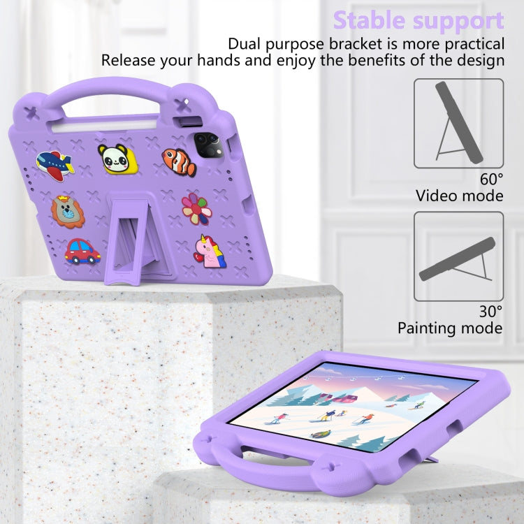 For  iPad Pro 11 2024 Handle Kickstand Children EVA Shockproof Tablet Case(Light Purple) - iPad Pro 11 2024 Cases by PMC TechLife | Online Shopping South Africa | PMC TechLife | Buy Now Pay Later Mobicred