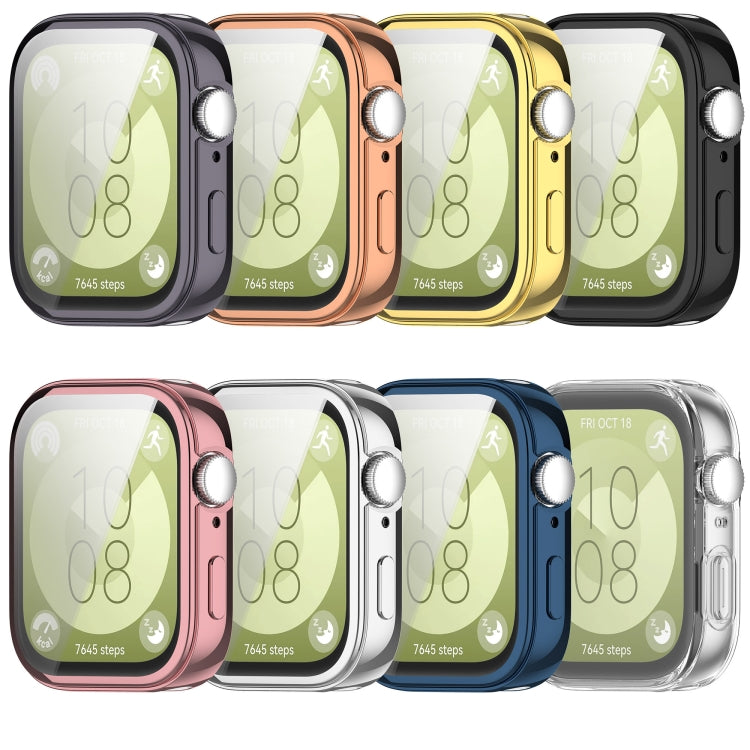 For Huawei Watch Fit 3 Full Coverage TPU Electroplated Watch Protective Case(Pink) - Watch Cases by PMC TechLife | Online Shopping South Africa | PMC TechLife | Buy Now Pay Later Mobicred