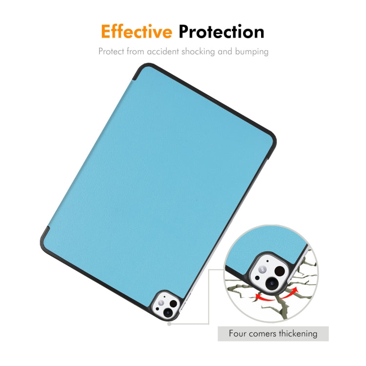 For iPad Pro 11 2024 ENKAY Tri-fold Custer Texture Platic Leather Smart Tablet Case(White) - free shipping - PMC TechLife - Order now!