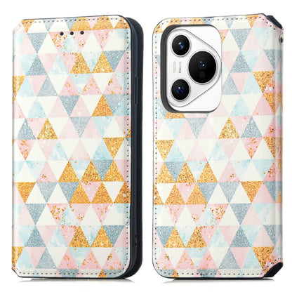 For Huawei Pura 70 CaseNeo Colorful Magnetic Leather Phone Case(Rhombus) - Huawei Cases by PMC Jewellery | Online Shopping South Africa | PMC Jewellery | Buy Now Pay Later Mobicred