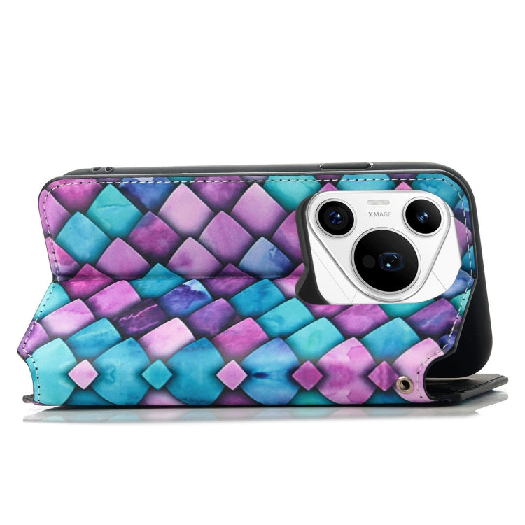 For Huawei Pura 70 Pro+ CaseNeo Colorful Magnetic Leather Phone Case(Purple Scales) - Huawei Cases by PMC Jewellery | Online Shopping South Africa | PMC Jewellery | Buy Now Pay Later Mobicred