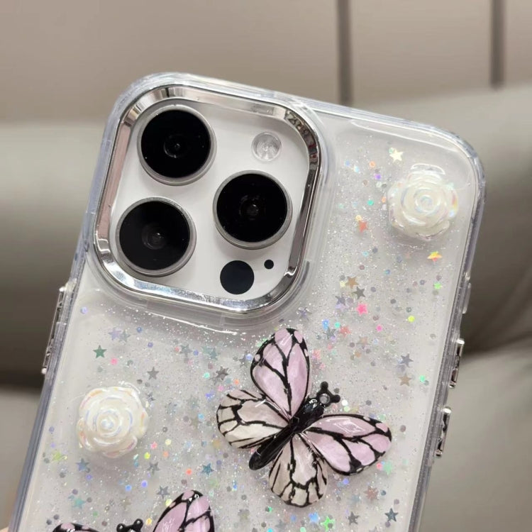 For iPhone 16 Plus Glitter 3D Butterfly TPU Phone Case(Blue) - iPhone 16 Plus Cases by PMC TechLife | Online Shopping South Africa | PMC TechLife | Buy Now Pay Later Mobicred