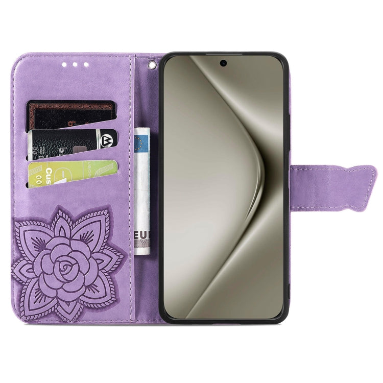 For Huawei Pura 70 Ultra Butterfly Love Flower Embossed Leather Phone Case(Lavender) - Huawei Cases by PMC Jewellery | Online Shopping South Africa | PMC Jewellery | Buy Now Pay Later Mobicred