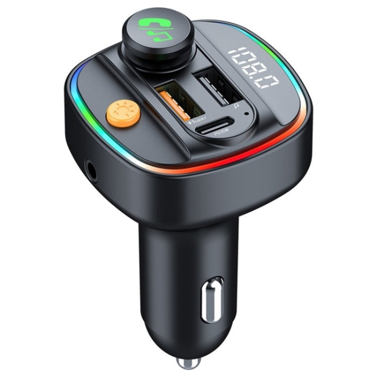 C4S Digital Display Car PD 30W+QC 3.0 Car Charger Audio MP3 Player FM Transmitter - Car Charger by PMC TechLife | Online Shopping South Africa | PMC TechLife | Buy Now Pay Later Mobicred