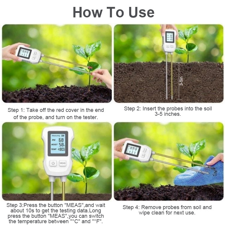 3 in 1 Digital Display Soil Detector, Soil Moisture, Temperature, PH - PH & Moisture Meter by PMC TechLife | Online Shopping South Africa | PMC TechLife | Buy Now Pay Later Mobicred