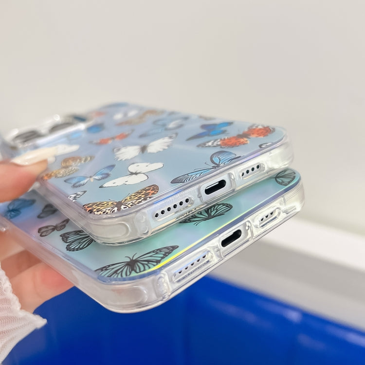 For iPhone 16 Plus Electroplating Laser Butterfly Phone Case(Color Butterflies AB1) - iPhone 16 Plus Cases by PMC TechLife | Online Shopping South Africa | PMC TechLife | Buy Now Pay Later Mobicred