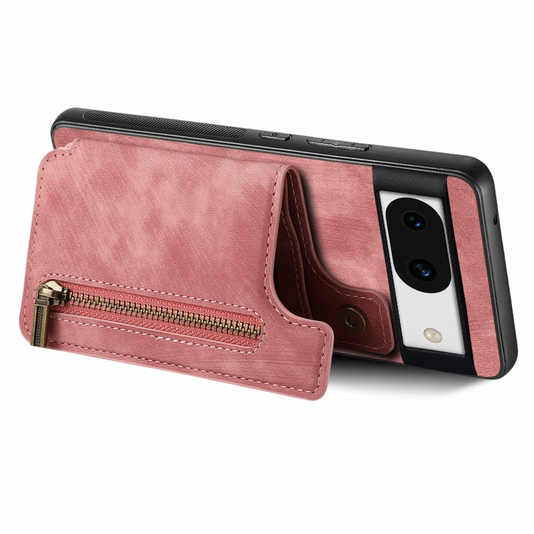 For Google Pixel 9 Pro XL Retro Leather Zipper Wallet Back Phone Case(Pink) - free shipping - PMC TechLife - Order now!