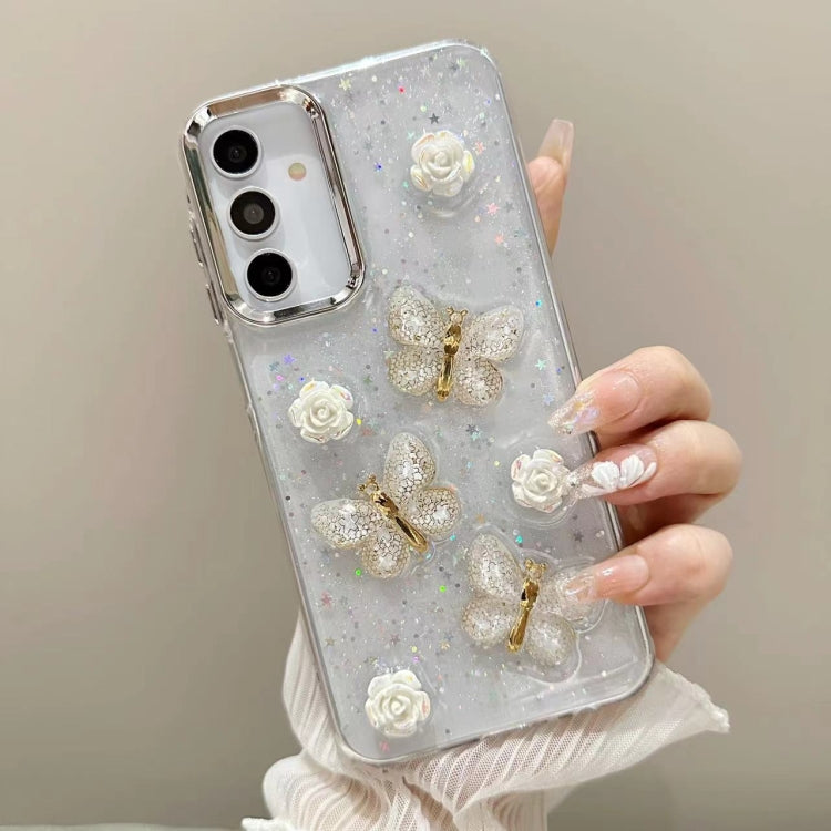 For Samsung Galaxy S25 Ultra 5G Three-dimensional Butterfly Glitter TPU  Phone Case(Blue) - Galaxy S25 Ultra 5G Cases by PMC Jewellery | Online Shopping South Africa | PMC Jewellery | Buy Now Pay Later Mobicred