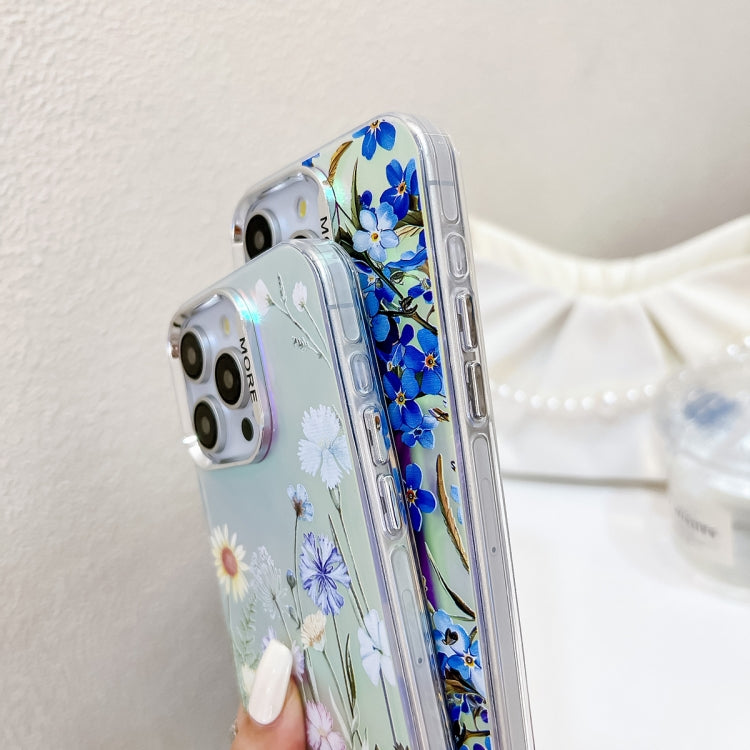 For iPhone 16 Electroplating Laser Flower Phone Case with Wrist Strap(Rose AH15) - free shipping - PMC TechLife - Order now!